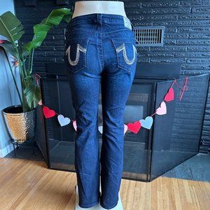 Women's True Religion Becca Lurex Rainbow Mid Rise Bootcut Denim Jeans, Sz 32